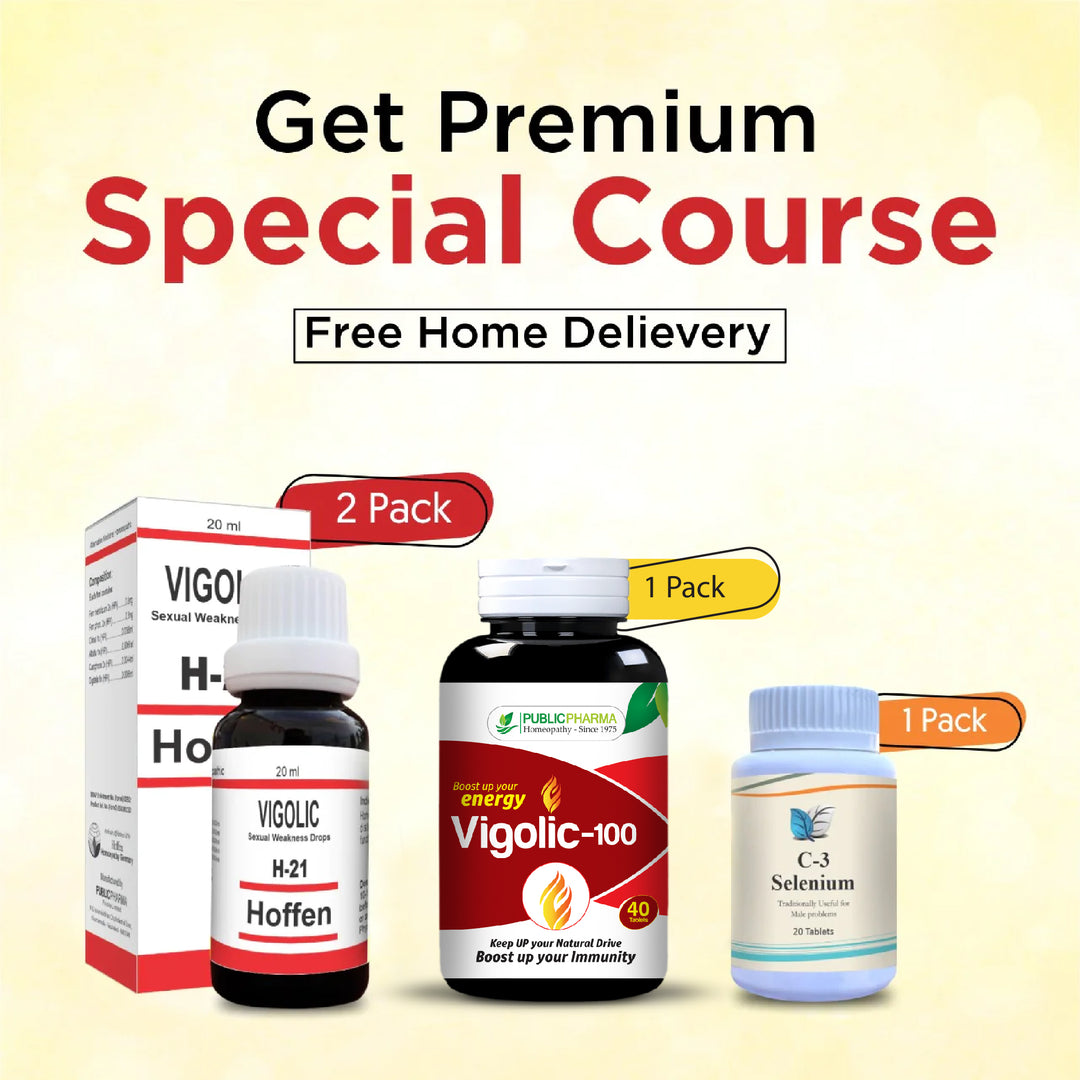 Vigolic-100 Jar 40tab + 2 (H-21 VIGOLIC) + 1 (Selenium C-3) Special Course